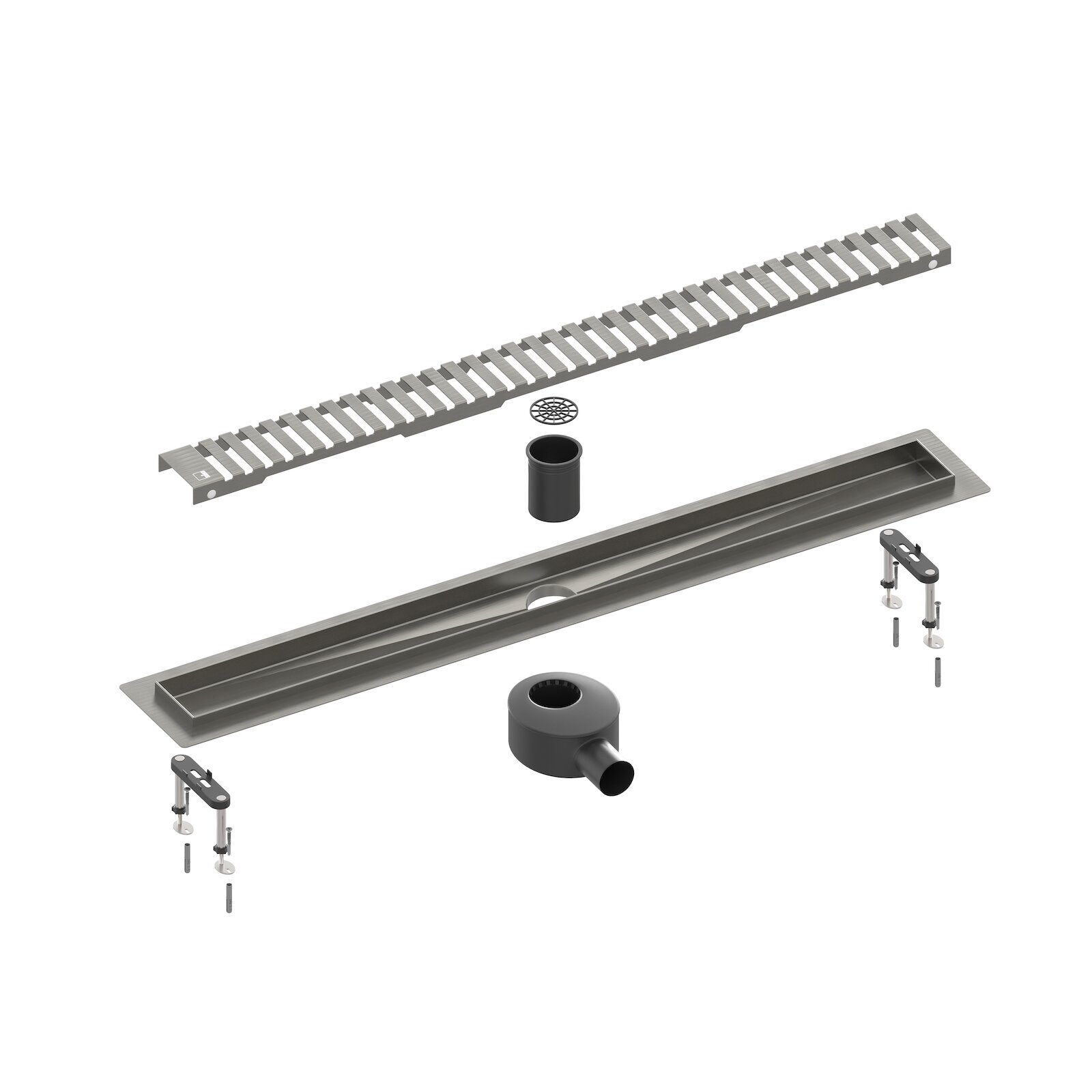 Душевой лоток TIMO Drain System 700 с вставкой "lines", черное золото (DS230107/18)