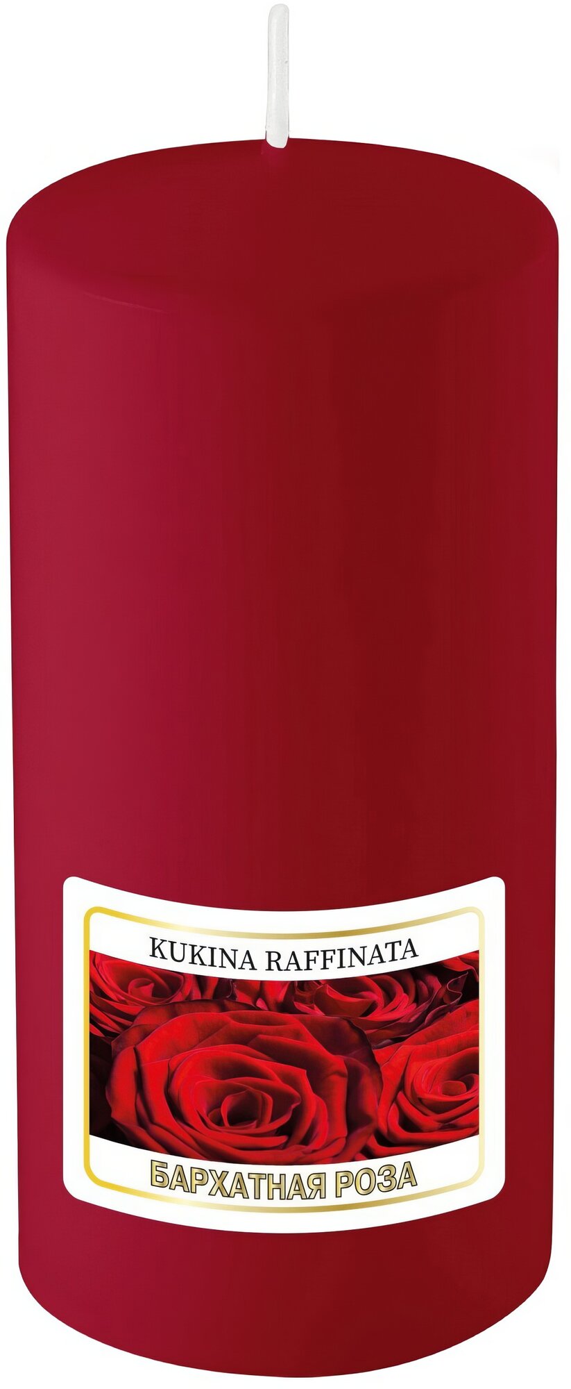 Свеча ароматическая Kukina Raffinata столб 8 см Бархатная роза