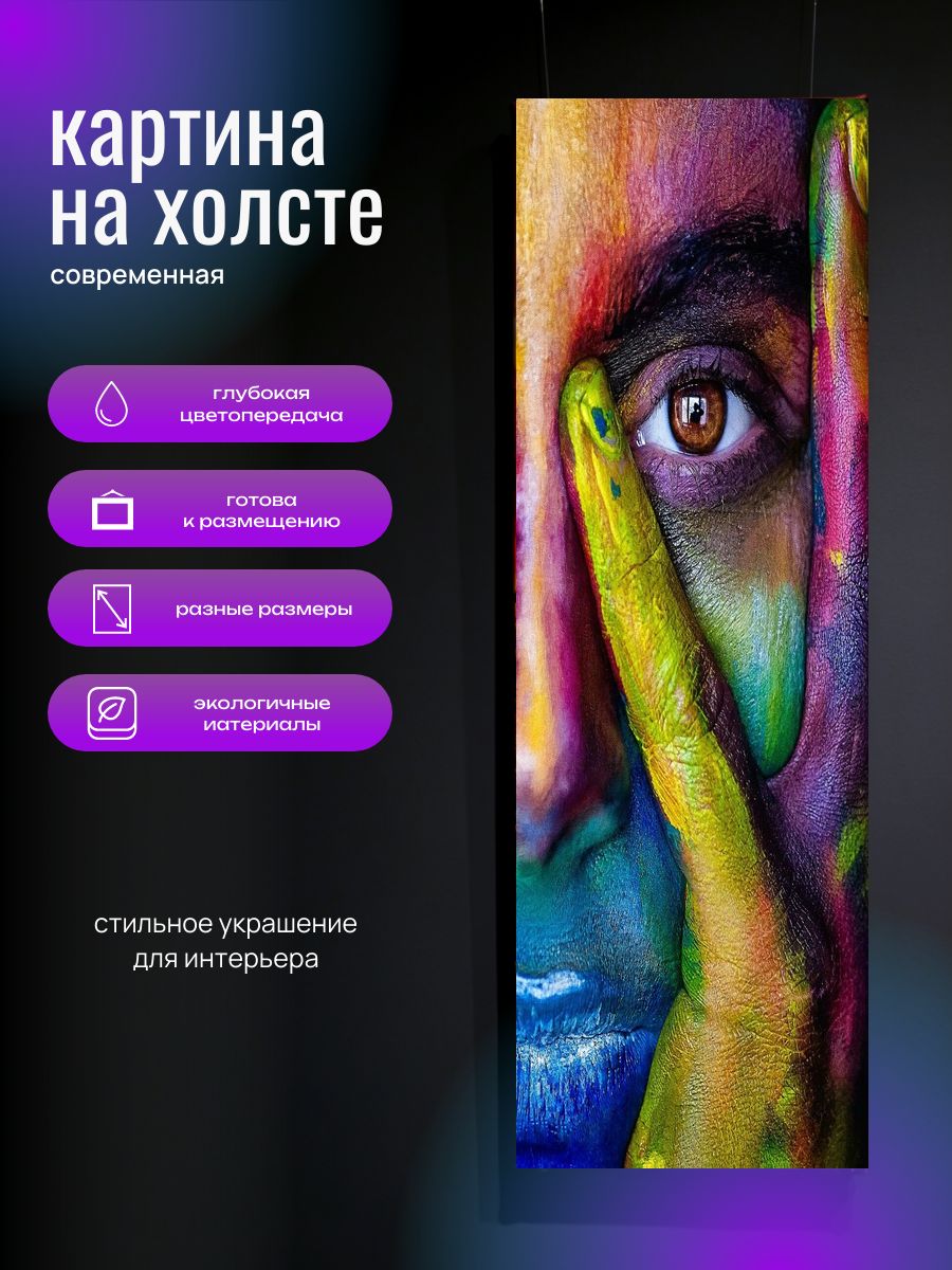 Картина на холсте Лицо 45x115 см