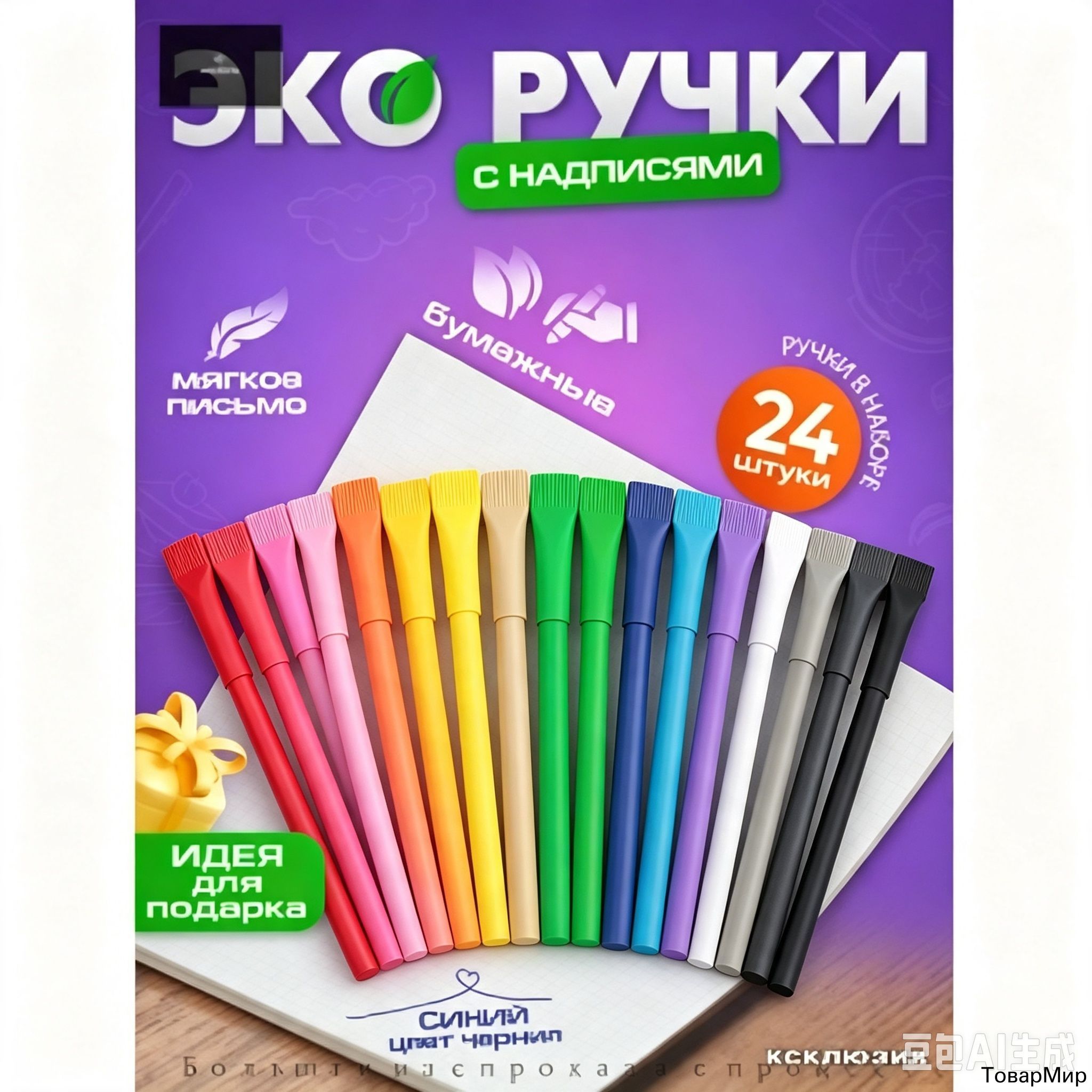 Набор ручек Шариковая, толщина линии: 0.7 мм, цвет: Синий, 24 шт.