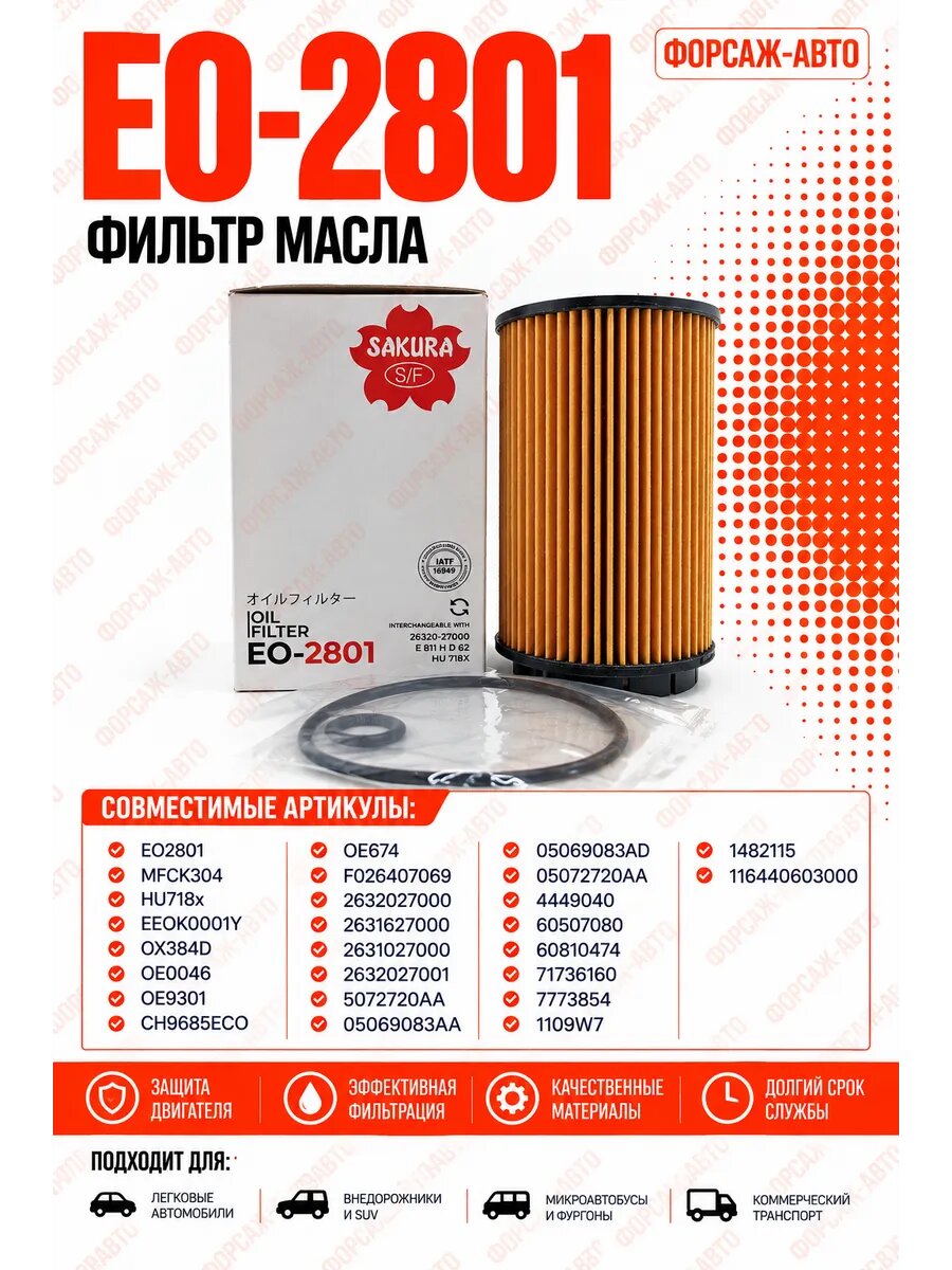 Фильтр масла EO-2801