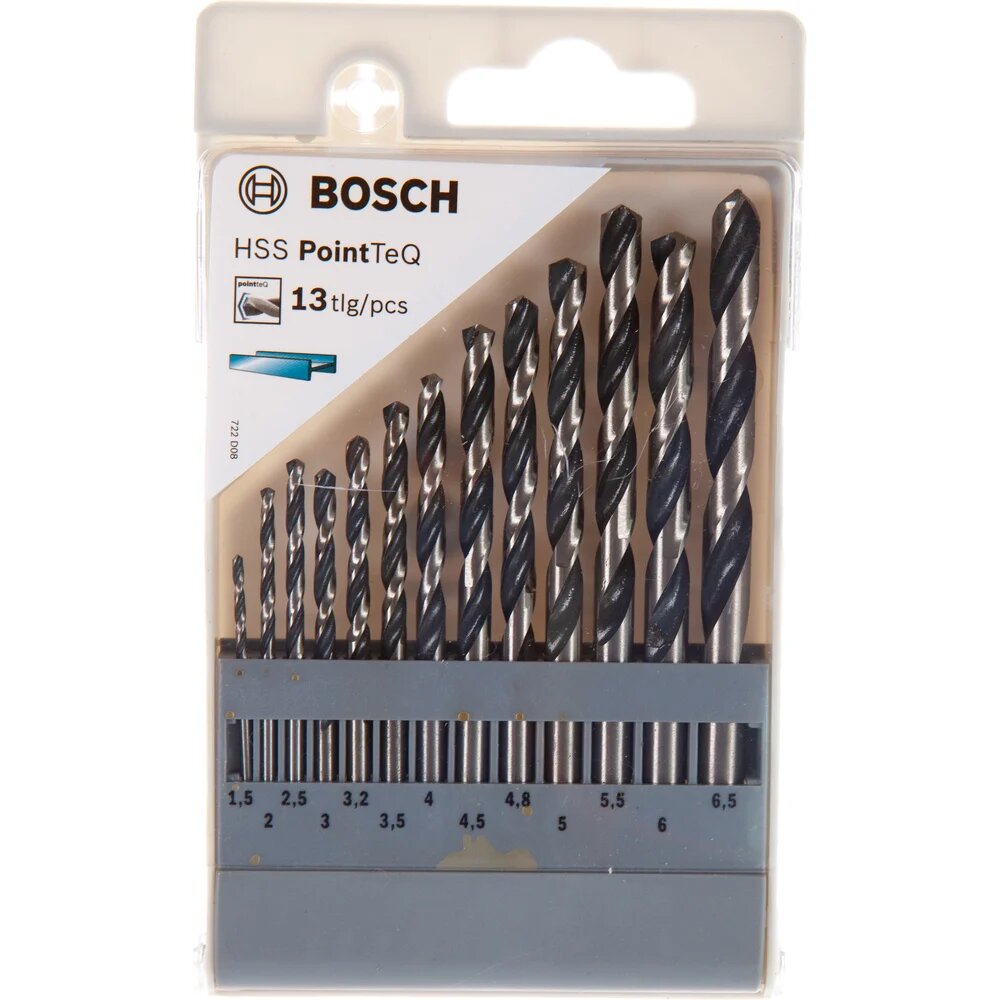 Bosch Набор Сверл HSS PointTeQ 13шт D1.5-6.5 2608577349