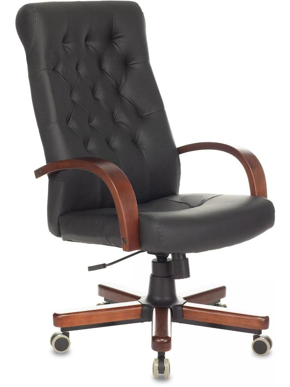 Кресло руководителя Бюрократ T-9928WALNUT/ECO черный экокожа крестов. металл/дерево