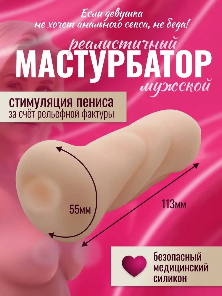 Мастурбатор мужской с имитацией ануса и эффектом анального секса, интим игрушки, 18+.