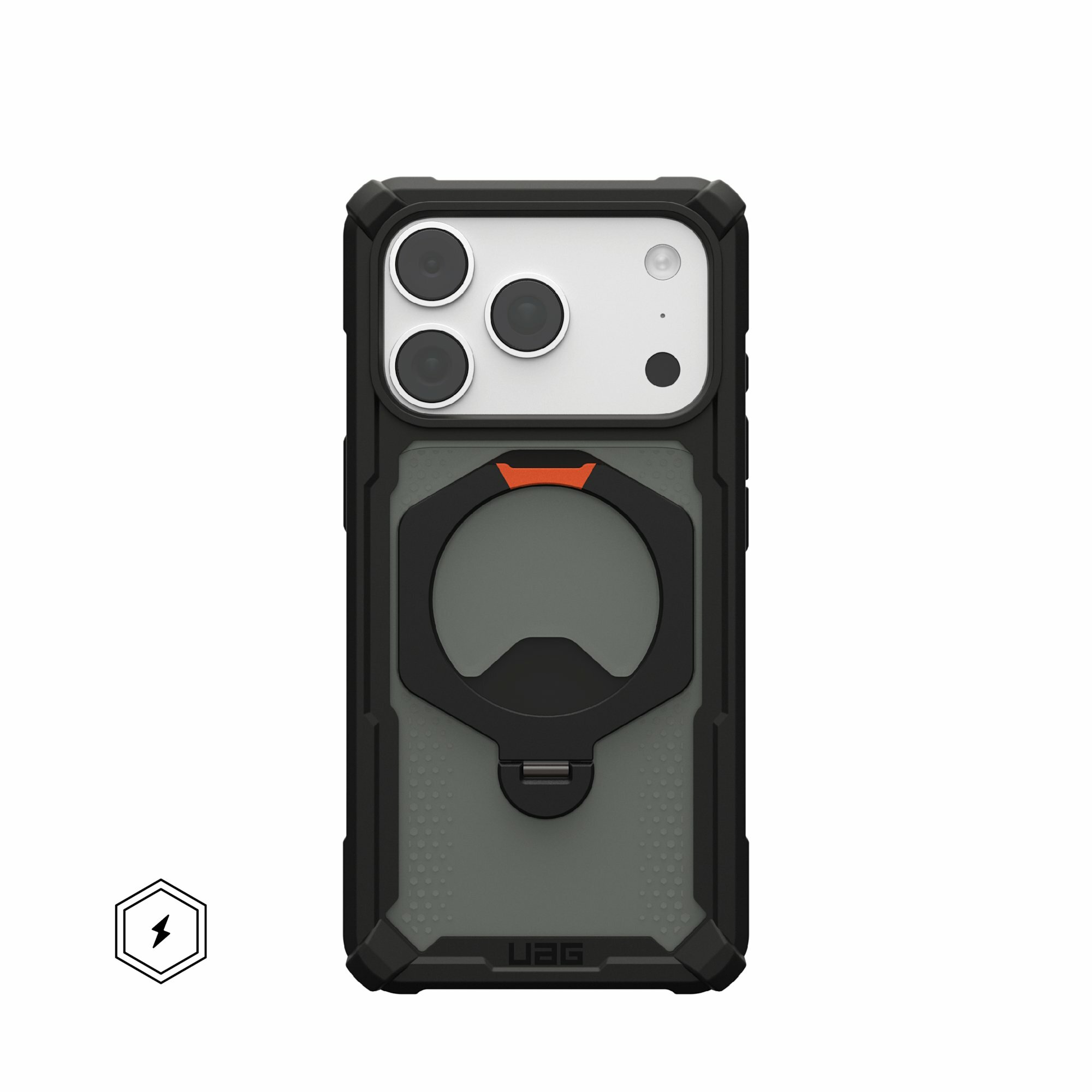 Чехол UAG Plasma XTE 360 2026 для iPhone 18 Pro / 17 Pro, чёрно-оранжевый (Black/Orange) 114573114097, для 18 Про / 17 Про