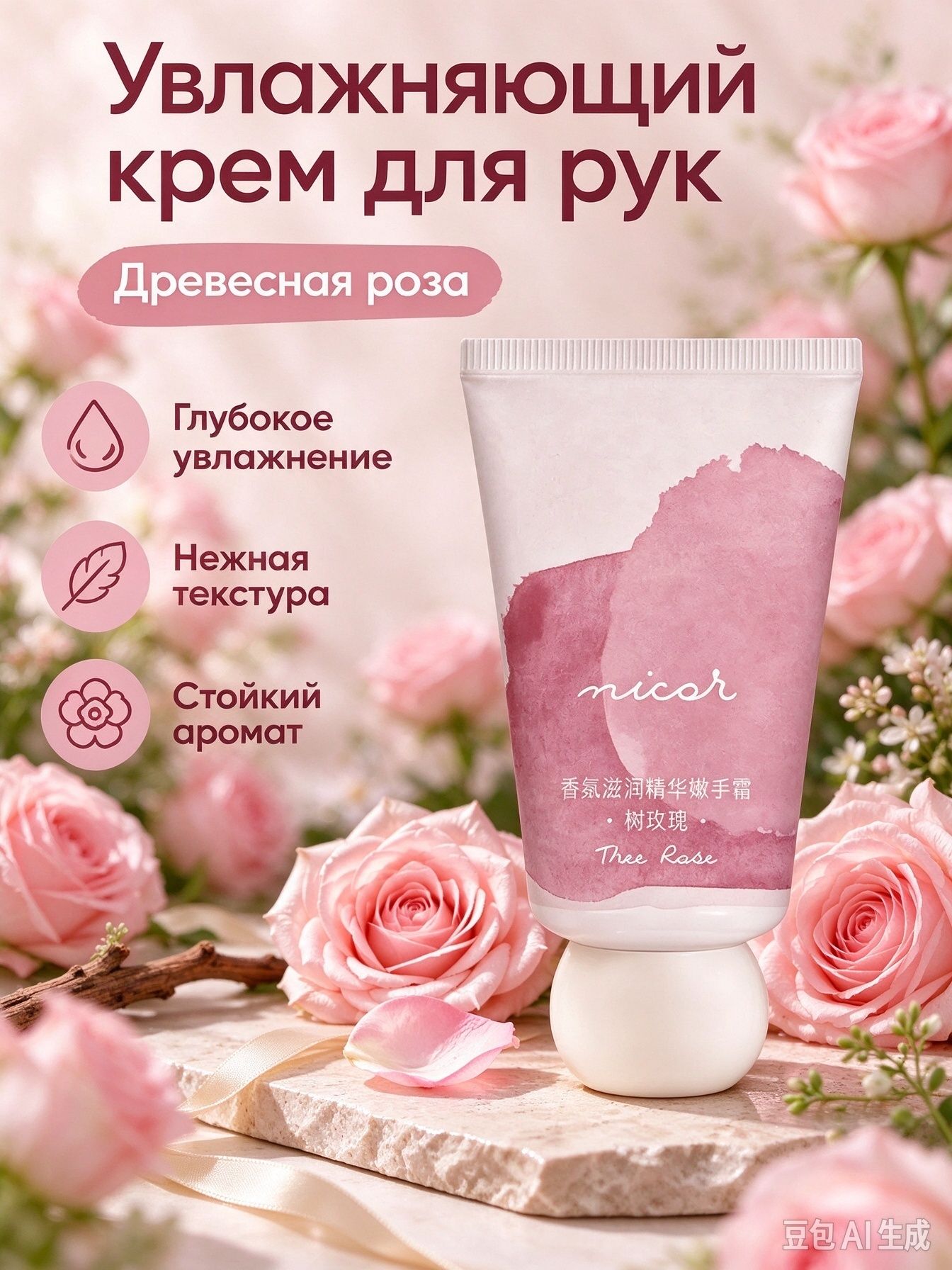 Крем для рук NICOR ароматный увлажняющий, мини формат