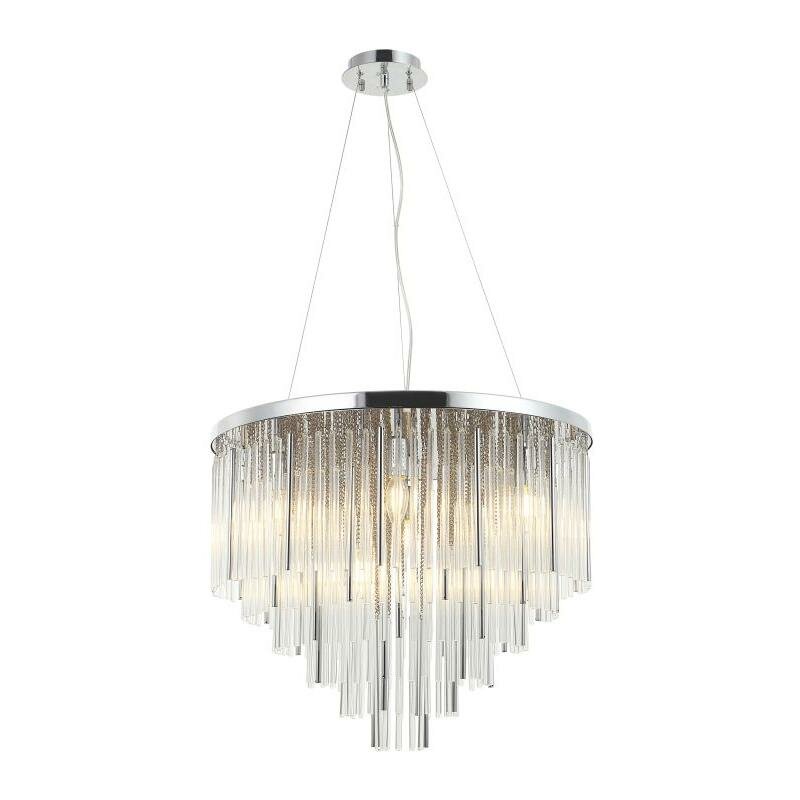 Каскадная люстра Stilfort Style Rain 2147/09/09P, 9×E14 по 40 Вт, хром/серый