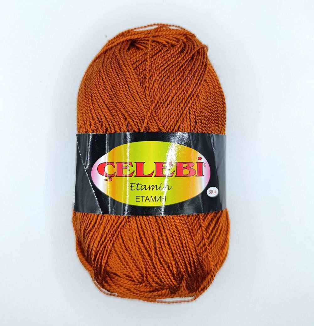 Пряжа для вязания Celebi Etamin 072 терракот 50 гр/250 м 100% акрил