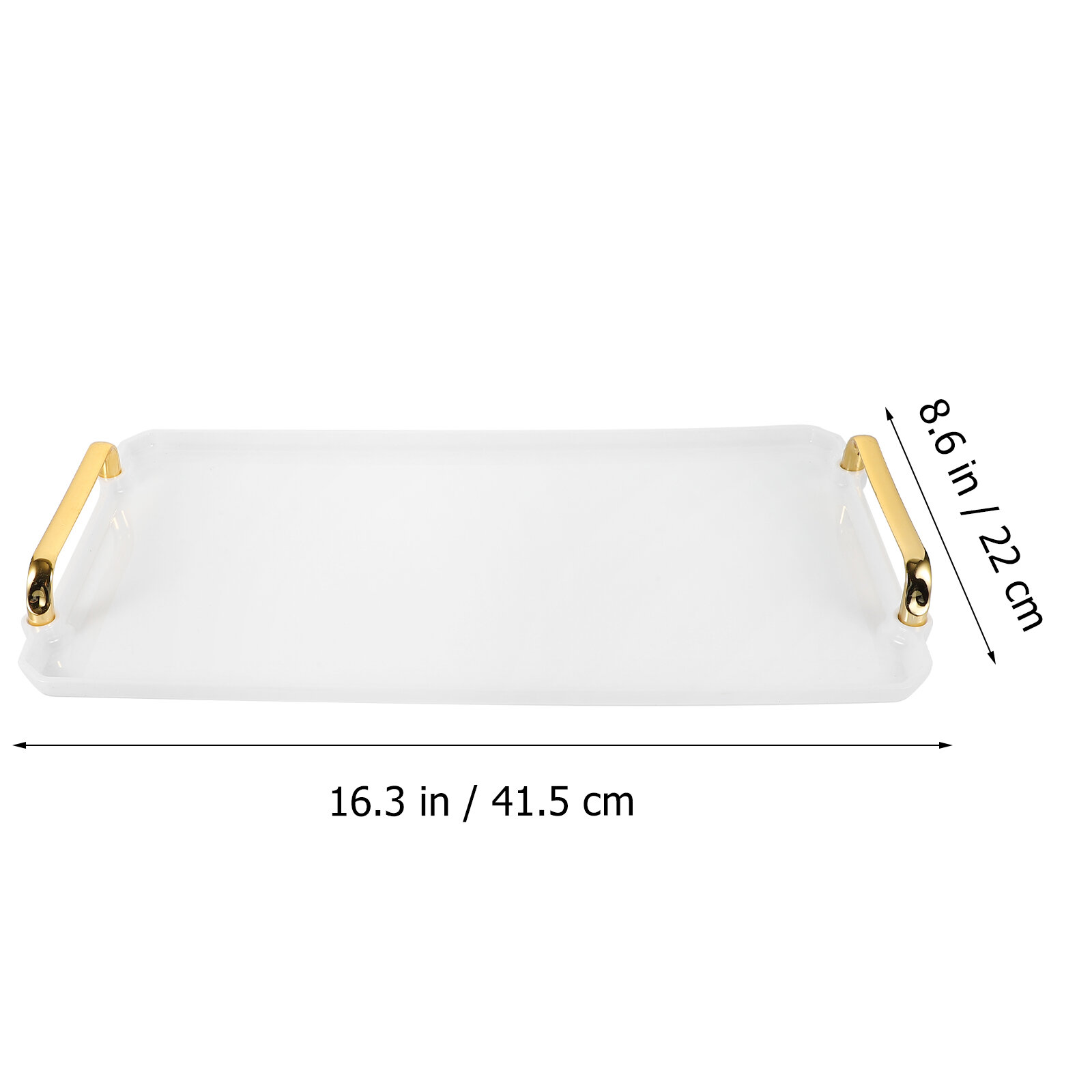 Белый Прямоугольный Поднос Из Пластика Для Еды И Напитков 41.5X22X2.6Cm
