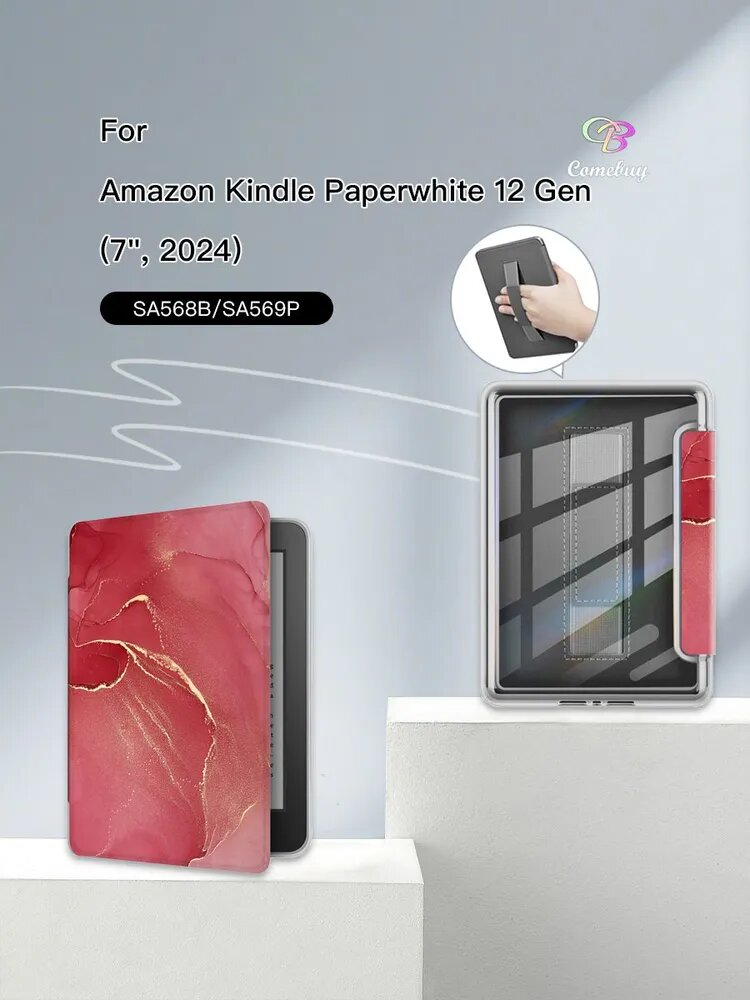 Чехол-книжка для Amazon Kindle Paperwhite12Gen(7",2024)/Kindle Colorsoft(7",2024/2025), SA568B/SA569P/SA59CP , Полиметилметакрилатный материал Можно держать в одной руке