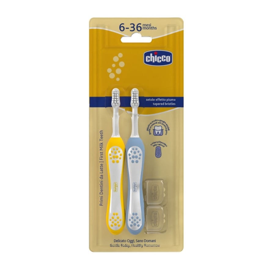 Зубная щетка Chicco, indigo, 6-36 мес, 2 шт