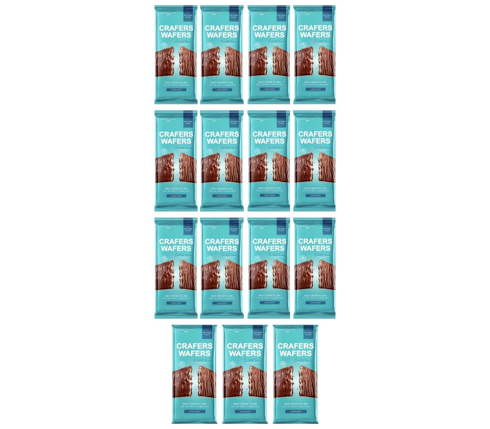 Crafers Плитка вафельная с молочной начинкой, 50 г, 15 шт.