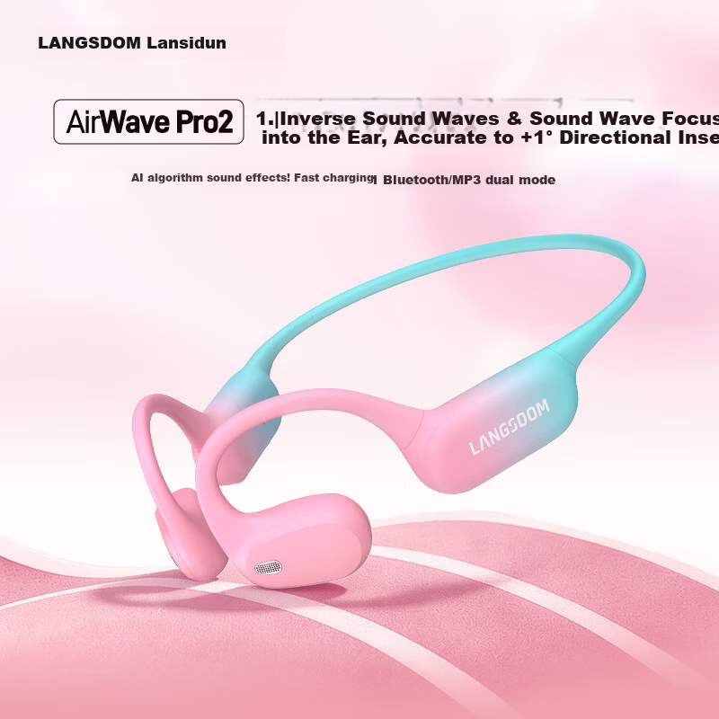 Langston AirWave Pro 2 Тяжеловесные открытые наушники Bluetooth беспроводные для спорта бега велосипеда