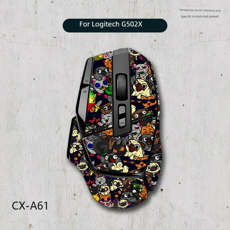 Белый ромбовидный узор, полное покрытие наклейки для мыши Logitech G502X/PLUS, толщина 0.5 мм