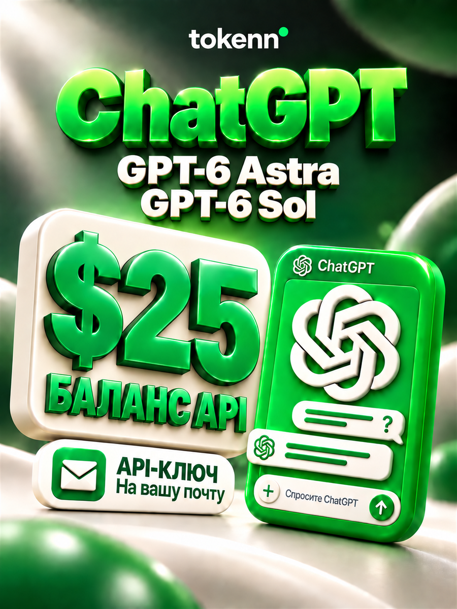 ChatGPT 6 Astra / GPT-6 Sol / Codex 5.3 API-ключ | 25 долларов баланса | Индивидуальный доступ