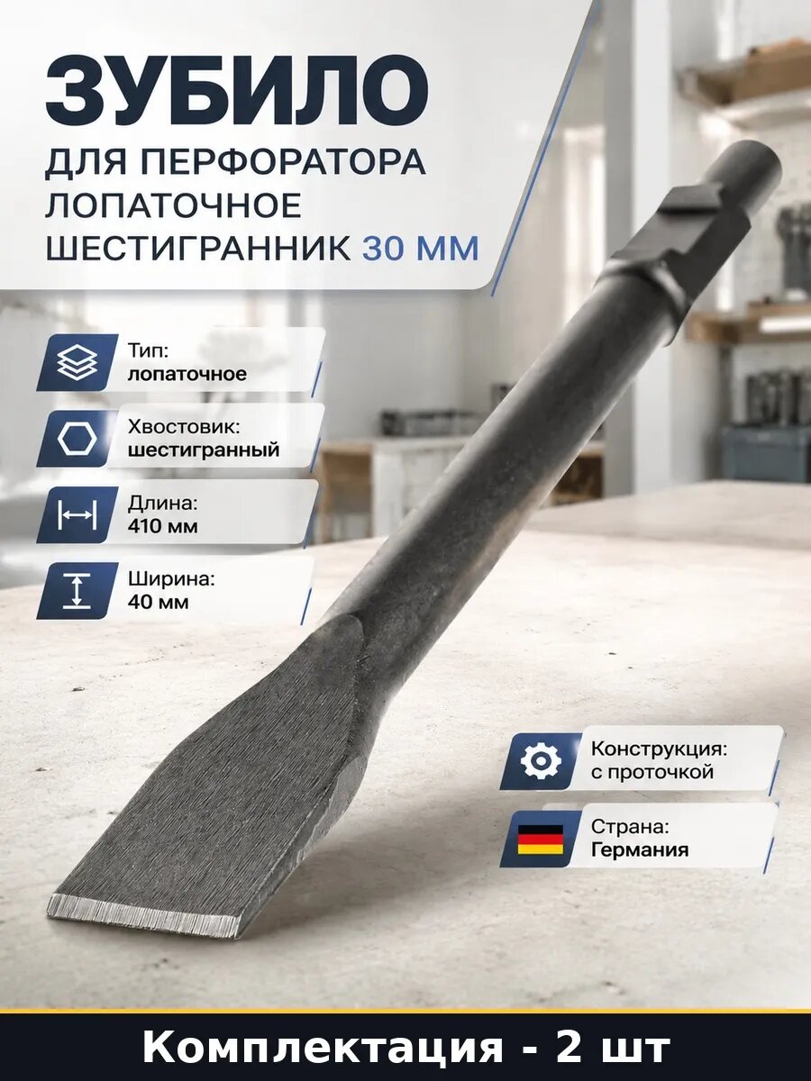Набор 2 шт Оснастка для отбойного молотка лопатка 30х410х40