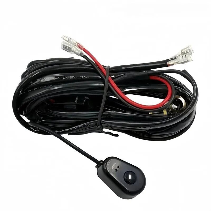 Универсальная проводка для светодиодной балки 300W, 18 AWG, с реле 12V/40A, включение-выключение / для внедорожников SUV, ATV, UTV