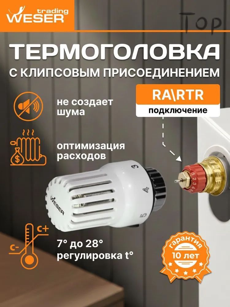 Термоголовка клипсовая, х1.5, RA/, белая