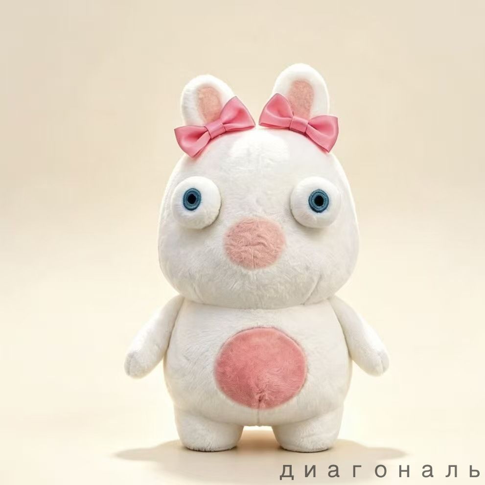 Плюшевый зайчик игрушка из ткани, Q-версия, кролик, розовая