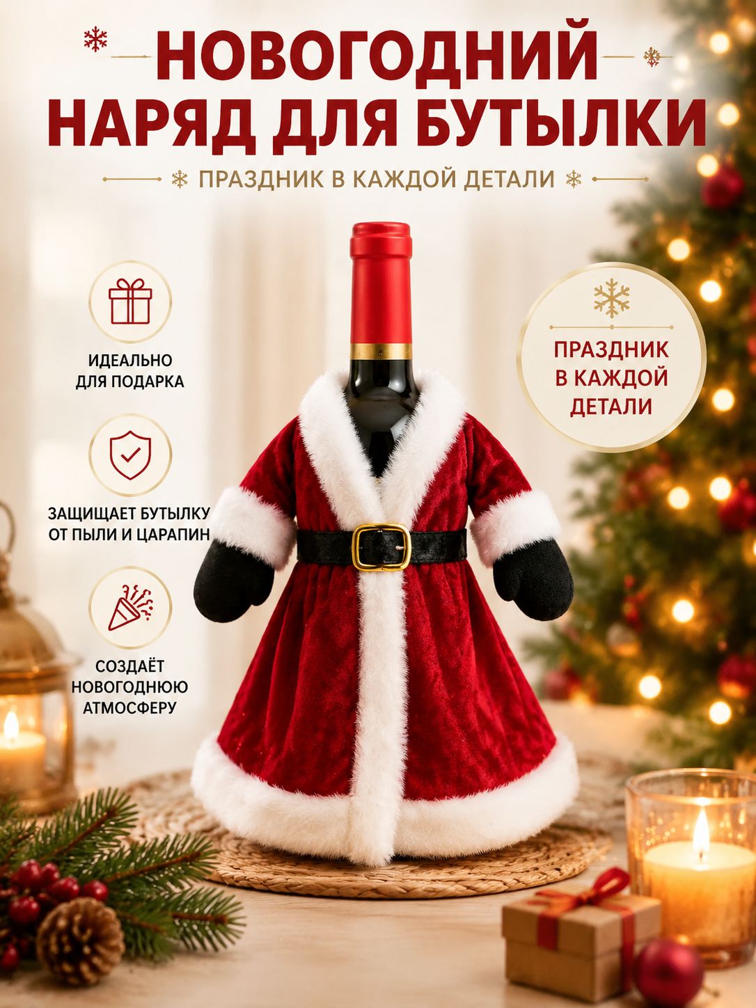 Украшение на праздник новогоднее 1 шт малиновый, Артикул: 5599505379