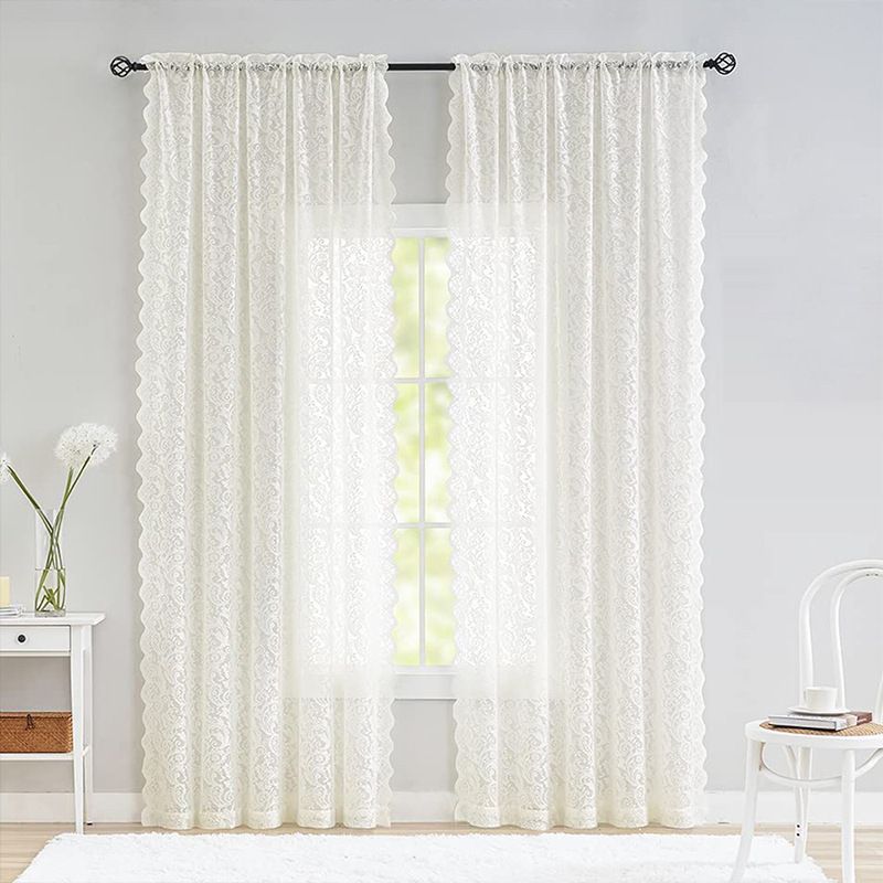 IKEA Тюль крепление ложный люверс 140x260 см 1 шт джунгли прозрачный, белый-