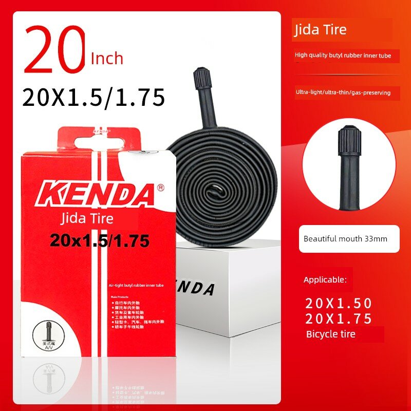 Велосипедная внутренняя шина 20 дюймов для шин 20x1.50/1.75, клапан Presta, длина 33 мм, диаметр обода 406 мм