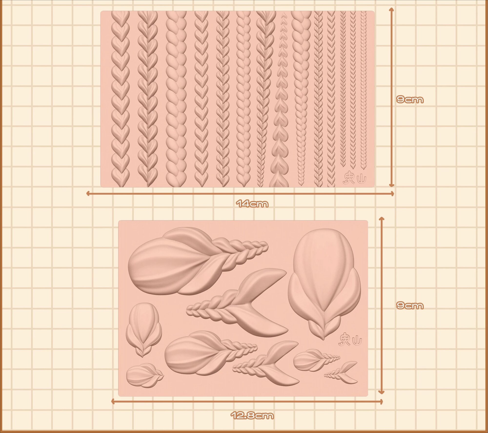 Силиконовая форма для плетения волос "Форвард Текстур" Braided set
