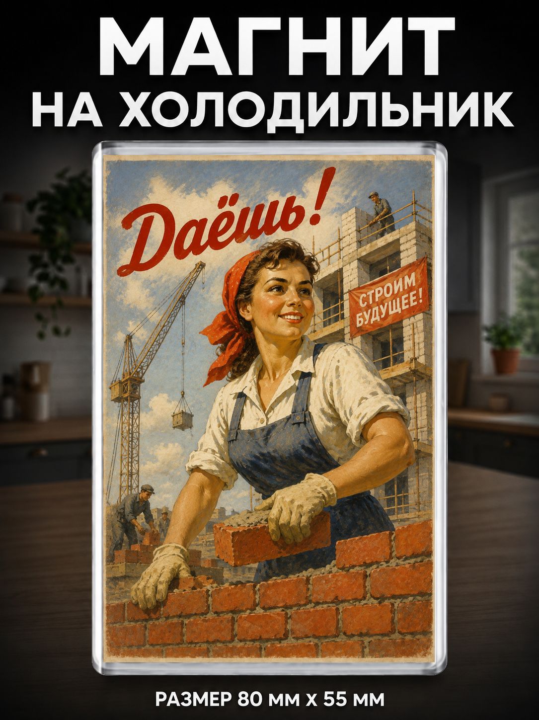 Магнит на холодильник советский пинап pin-up СССР №88