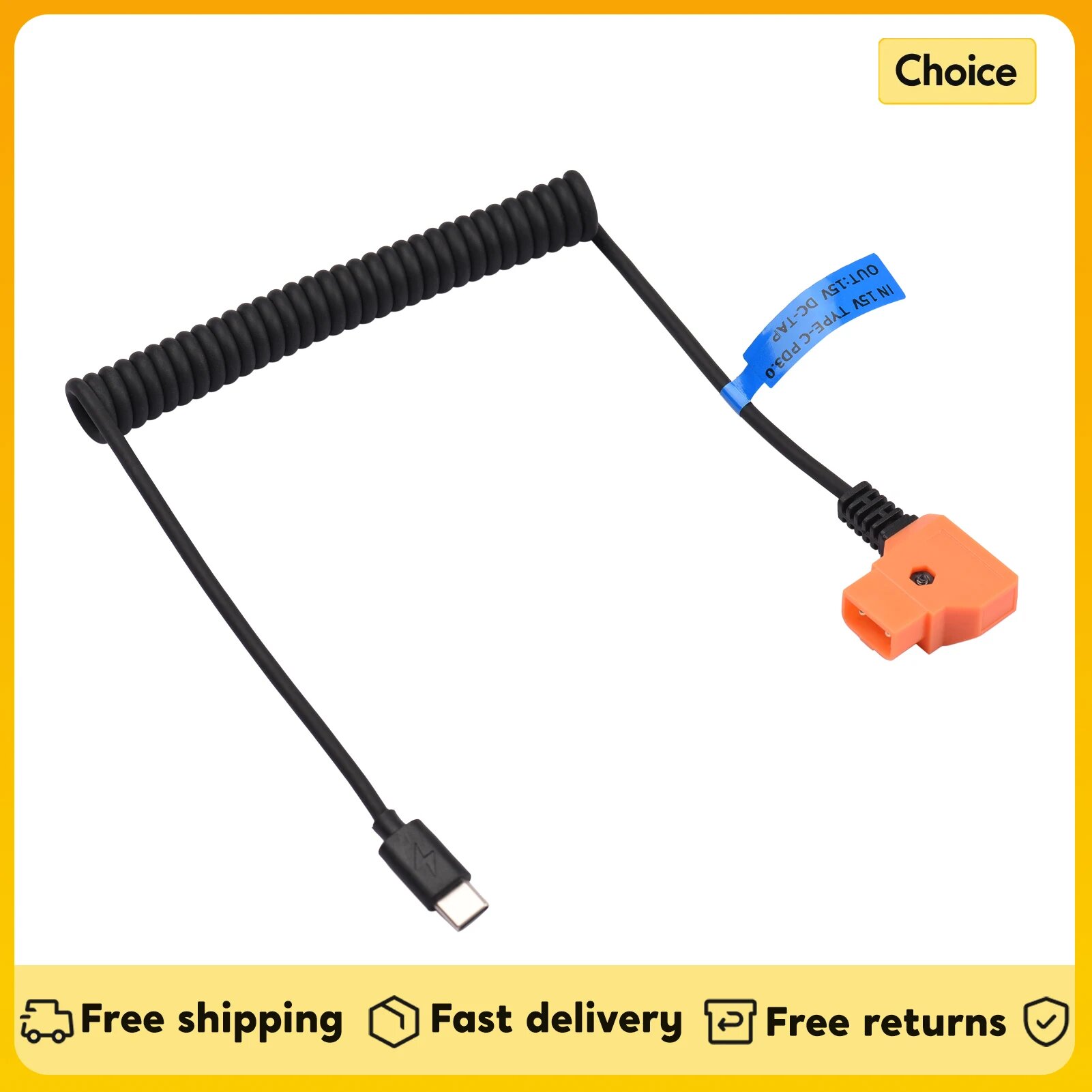 Кабель питания Arealer USB Type-C на D-Tap 15В