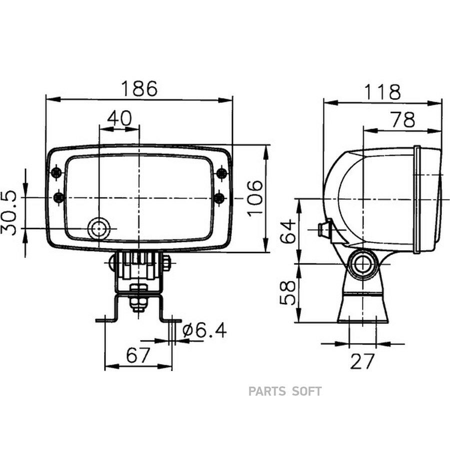 Фара L/R от официального дистрибьютора, BEHR-HELLA, артикул 1AB996213001