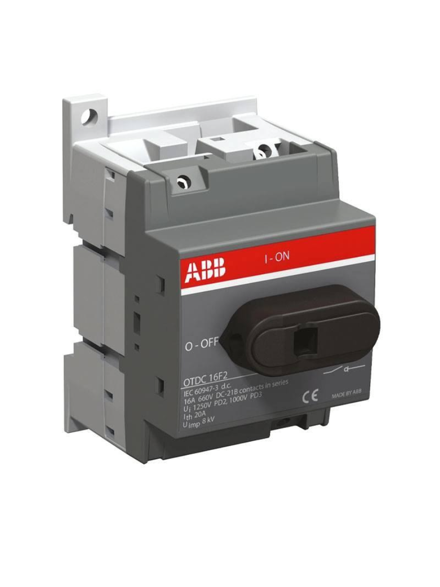 Рубильник постоянного тока ABB OTDC16F2 16А 2P, до 1000В DC, 1SCA121454R1001