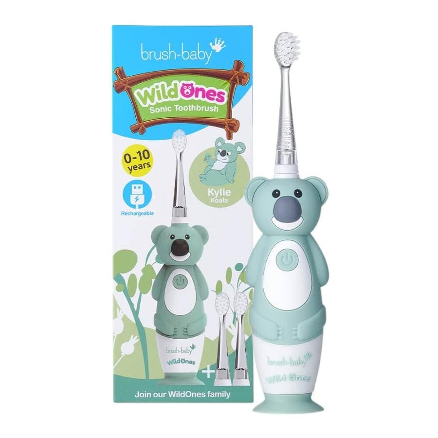 Зубная щетка Brush-Baby WildOnes Kylie Koala, звуковая, для детей, 0-10 лет, розовый