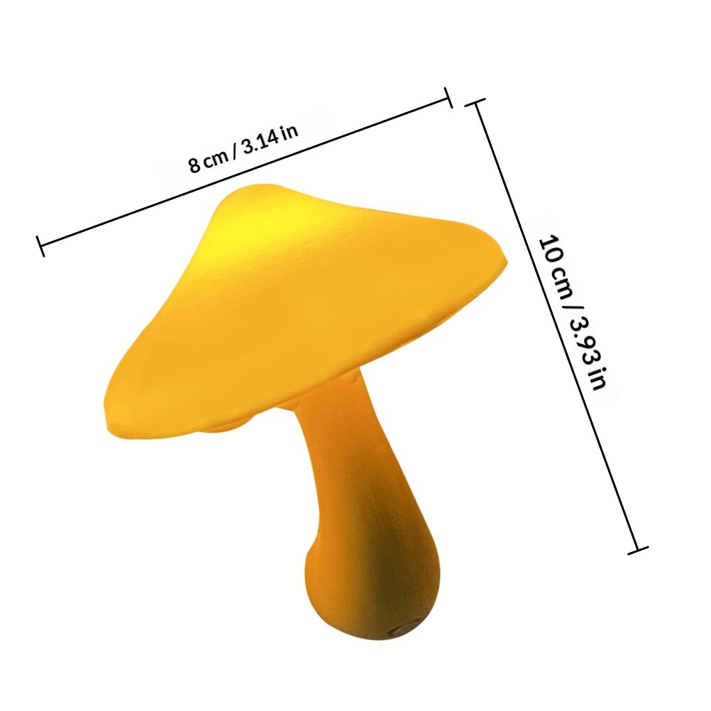 Лампа Ночника В Стиле Гриба Желтого Цвета Размер 10.00X6.00X6.00Cm