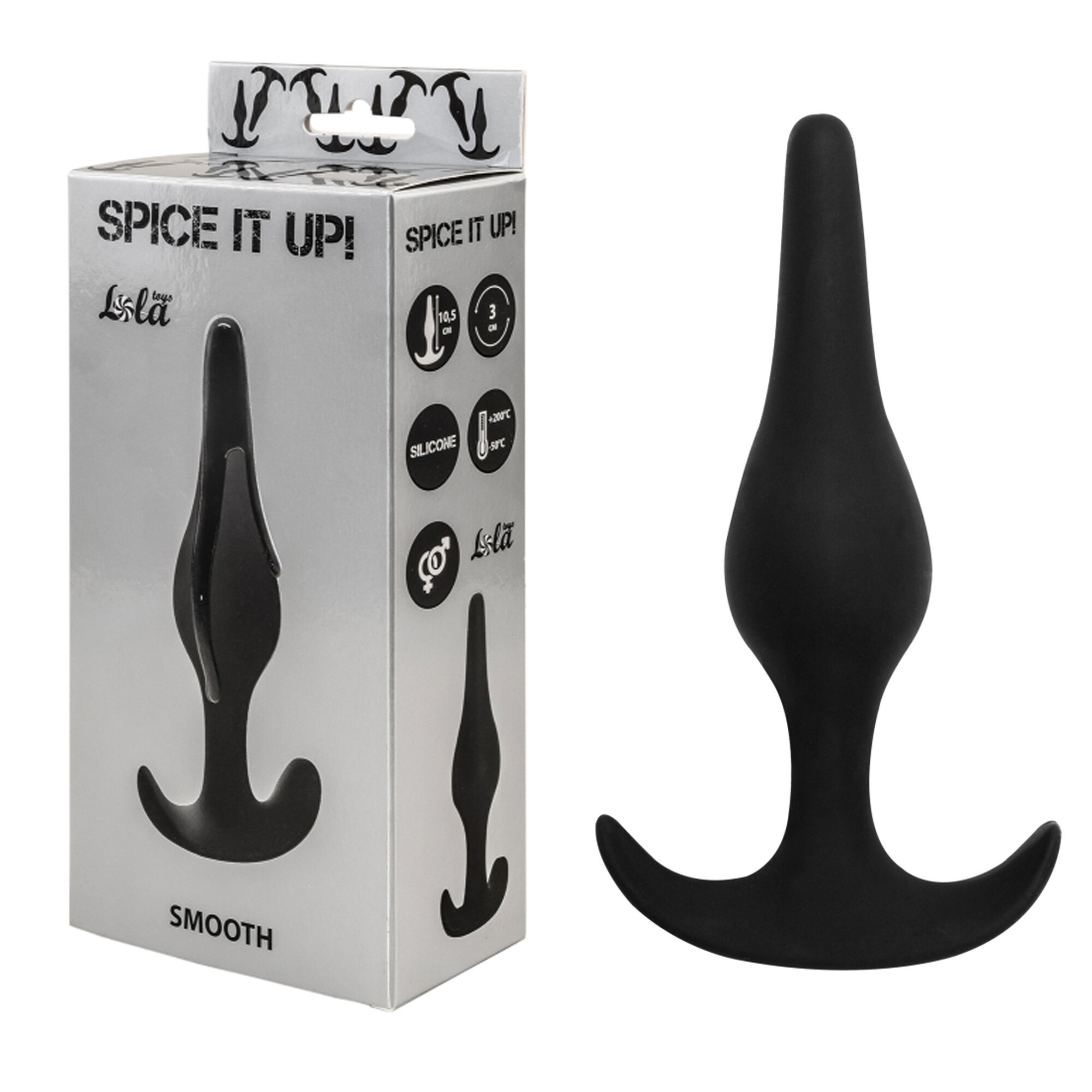 Анальная пробка Spice it up Smooth Black (12.5, Ø 3 см) Lola Toys, 8008-01lola