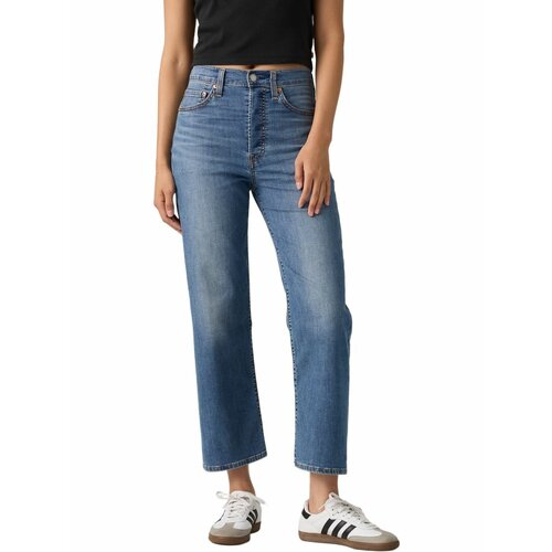 фото Джинсы levi's women ribcage straight ankles, размер 26/27, синий
