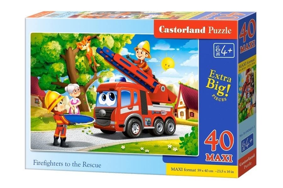 Пазл Castorland Maxi, Пожарные спешат на помощь, напольный пазл, 40 элементов, 60x40 см