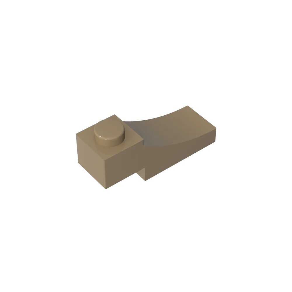 Бежевый изогнутый кирпич 3x1 Gobricks GDS-2183 (034)