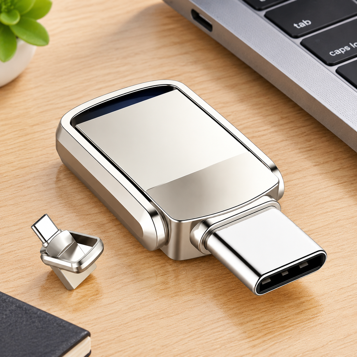 USB-накопитель Type-C 2ТБ, OTG (Цвет товара: серебристый)