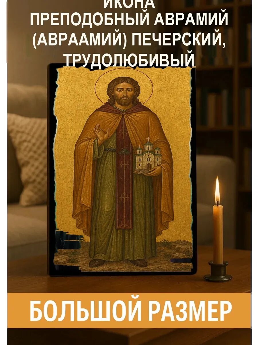 Икона Преподобный Аврамий (Авраамий) Печерский, Трудолюбивый