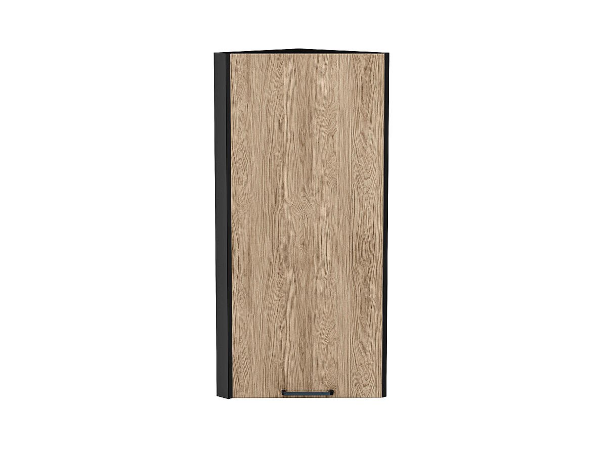 Шкаф верхний торцевой Флэт, цвет фасада Natural Casella Oak 2S, цвет каркаса Graphite, 920*300*306 (В*Ш*Г) мм