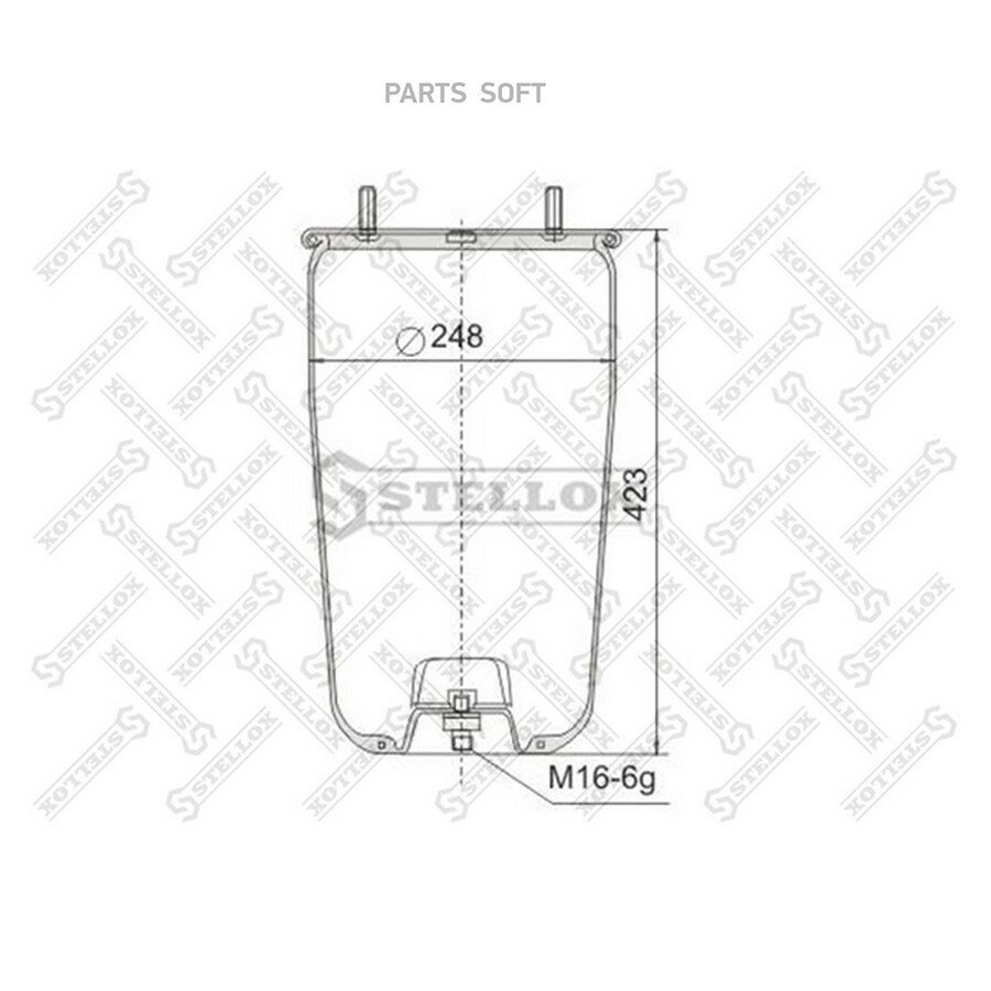 STELLOX 9049610SX 90-49610-SX пневмоподушка без стак!2шп. M12 1отв-шт. M22 \BPW