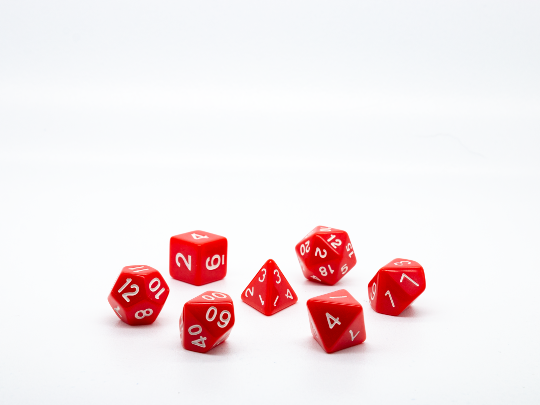 Набор кубиков для D&D (Dungeons and Dragons, ДнД, Pathfinder): Красные