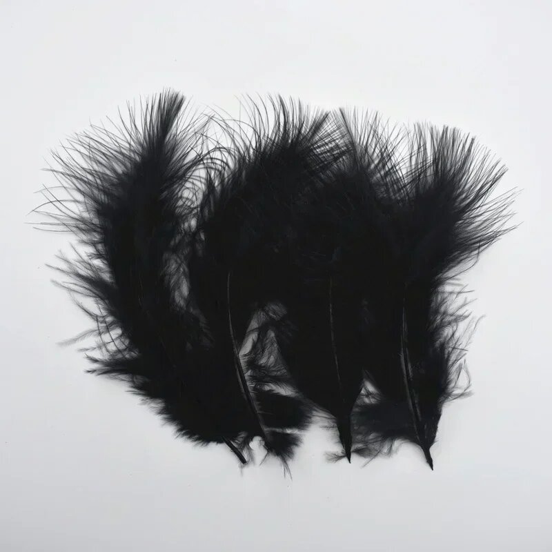 Перья марабу и фазан WyFeay для рукоделия 20 шт. Черный, Black