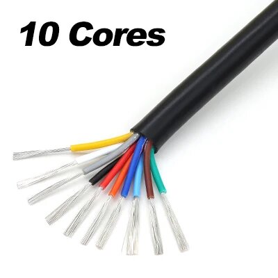 Провод 24AWG 10 жил черный, 1 метр