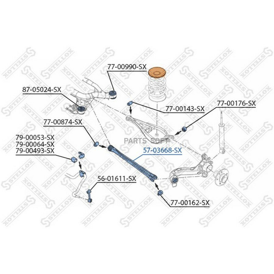 STELLOX 5703668SX 57-03668-SX рычаг задней подвески нижний!\ BMW E36/E46/Z1 all 90>
