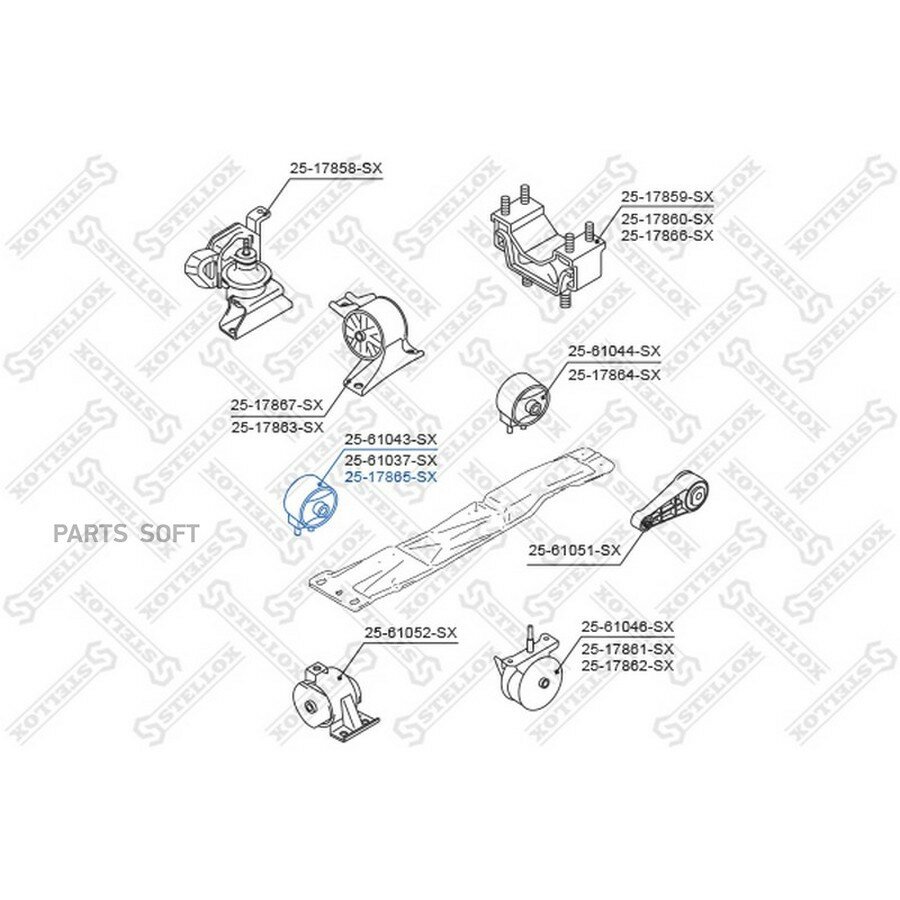 STELLOX 2517865SX 25-17865-SX подушка двигателя передняя!\ Suzuki Liana RH413/RH416/RH418 2001-2008