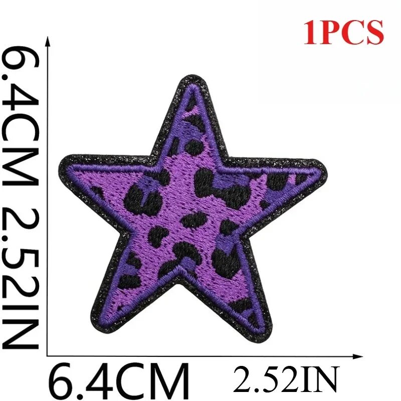 Вышитая заплатка звезда, 6.4x6.4 см, цвет 14