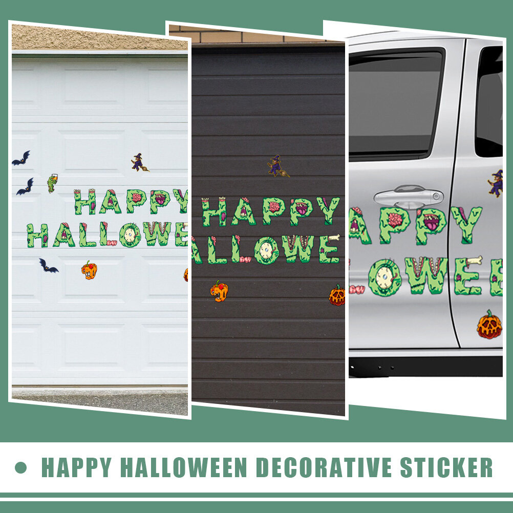 Наклейки СHappy Halloween На Магнитах Из PVC 16X13.5Cm Для Авто И Гаража