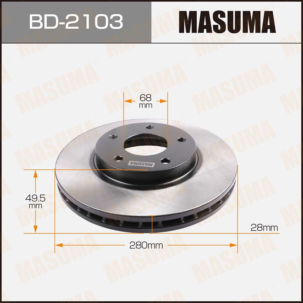 Диск тормозной передний MASUMA BD-2103 для NISSAN ALMERA TINO (2шт.)