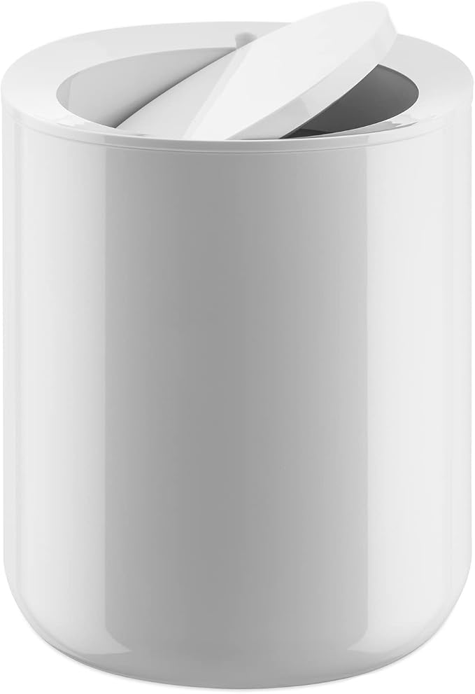 Мусорное ведро для ванной комнаты- Alessi Birillo - 21 х 18.5 см, белый, PL10 W